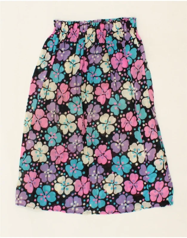 VINTAGE Womens See Through A-Line Skirt W26 Small Multicoloured Floral breathable skirt fabric VINTAGE Womens See Through A-Line Skirt W26 Small Multicoloured Floral breathable skirt fabric
