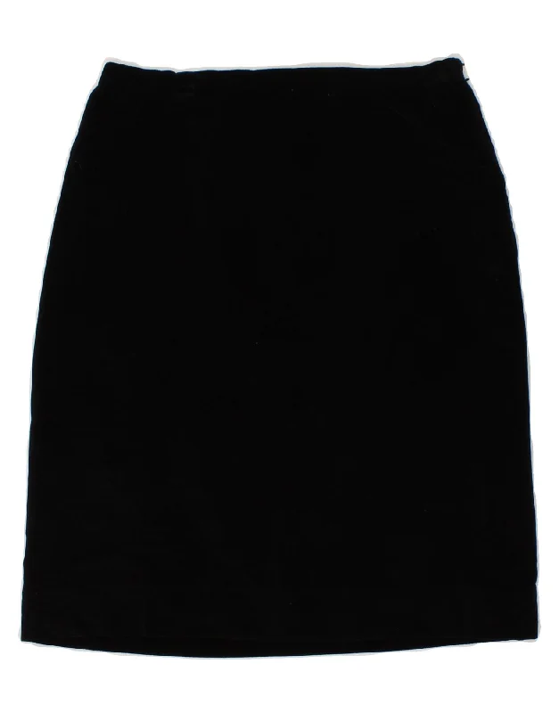 VINTAGE Womens Straight Skirt W28 Medium Black chiffon skirt airy
