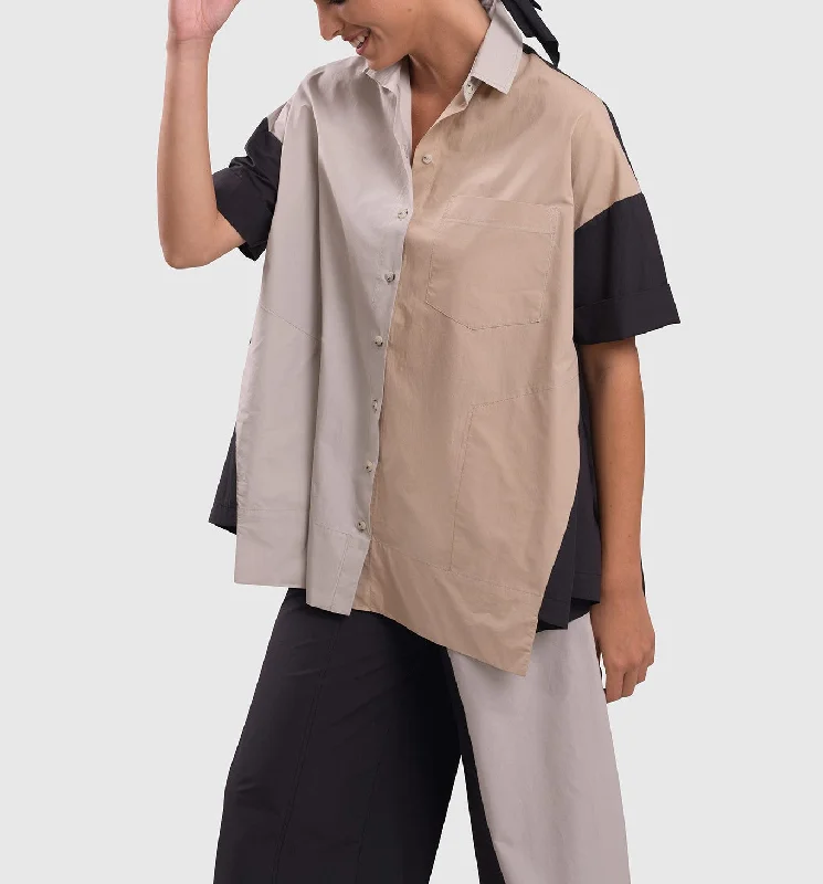 Alembika Clothing - URBAN TRAPEZE SHIRT - FINAL SALE ITEM Relaxed Button-Down Short Shirt