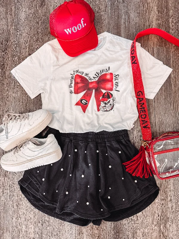 Bow Athens GA White Tee Terry Blend Velvet Blend Canvas Blend