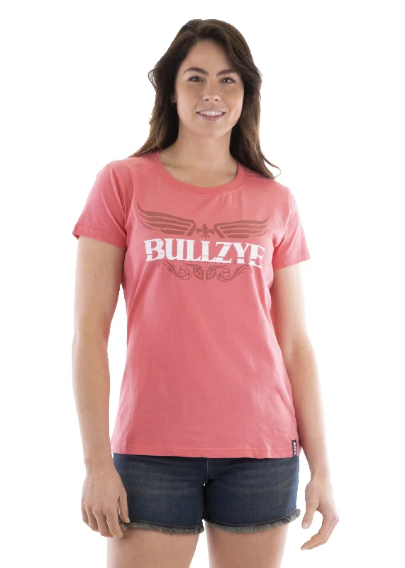 Bullzye Wmns Heritage SS Tee - Black Friday Sale Seamless Knitted Crochet
