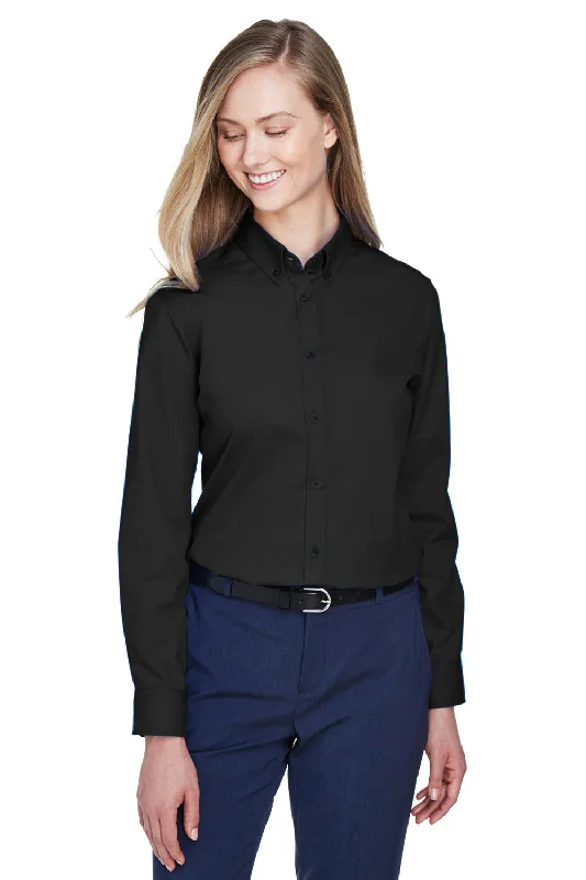 Core 365 Womens Operate UV Protection Long Sleeve Button Down Shirt - Black Relaxed Fit Short Shirt Core 365 Womens Operate UV Protection Long Sleeve Button Down Shirt - Black Relaxed Fit Short Shirt