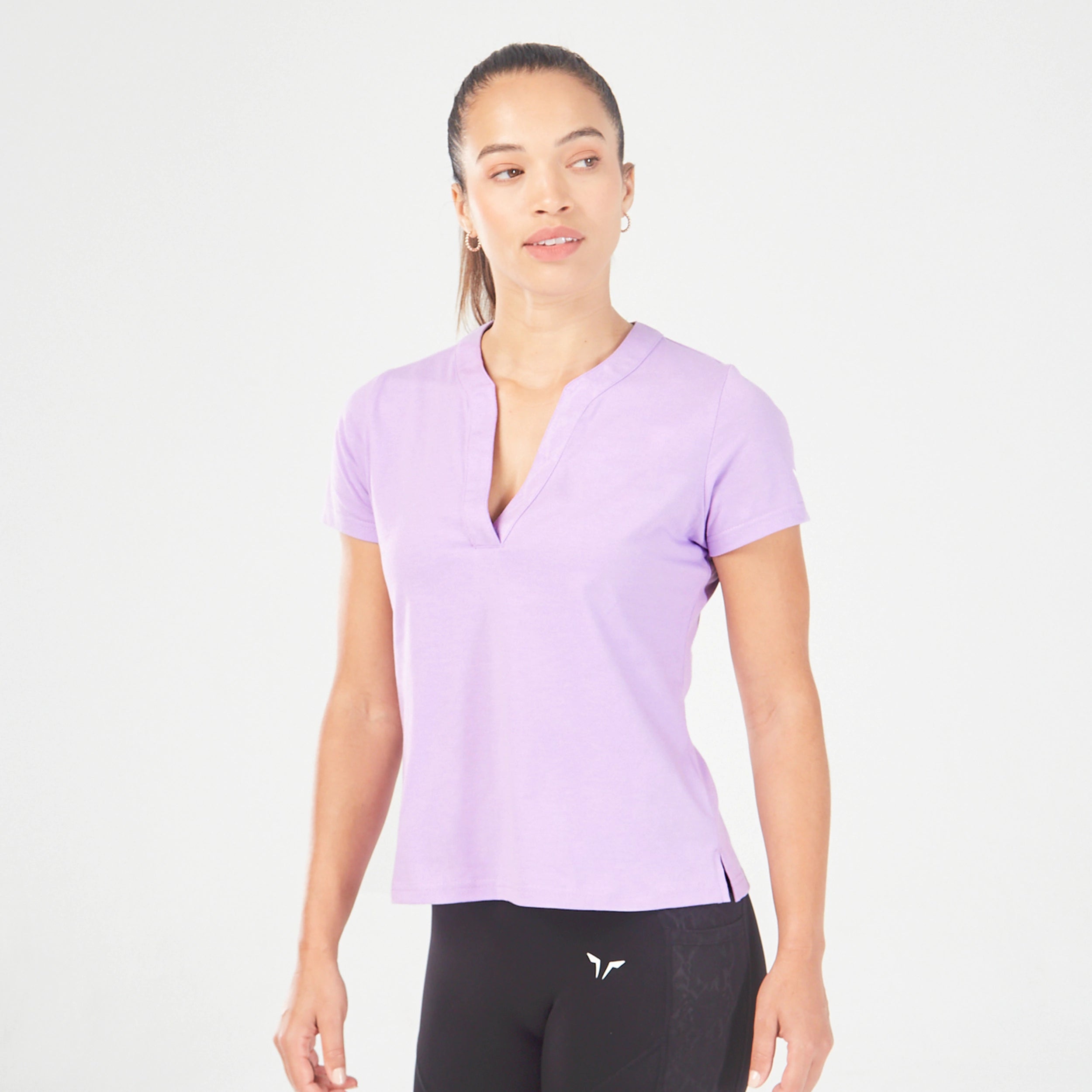 Core Notched Tee - Purple Rose Marl Chenille Fabric Brocade Fabric Lace Fabric