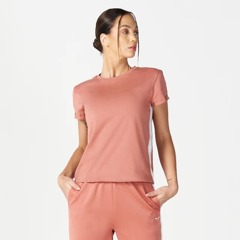 Core Wild Panel Relaxed Tee - Light Mahogany Wool Fabric Cashmere Fabric Tweed Fabric