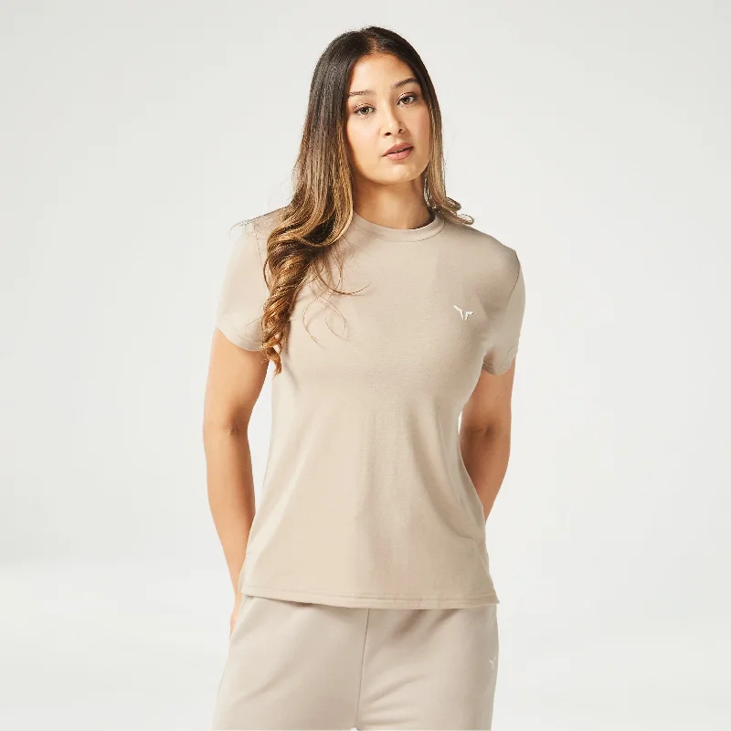 Essential Regular Fit Tee - Cobblestone Jersey Fabric Tulle Fabric Batik Fabric