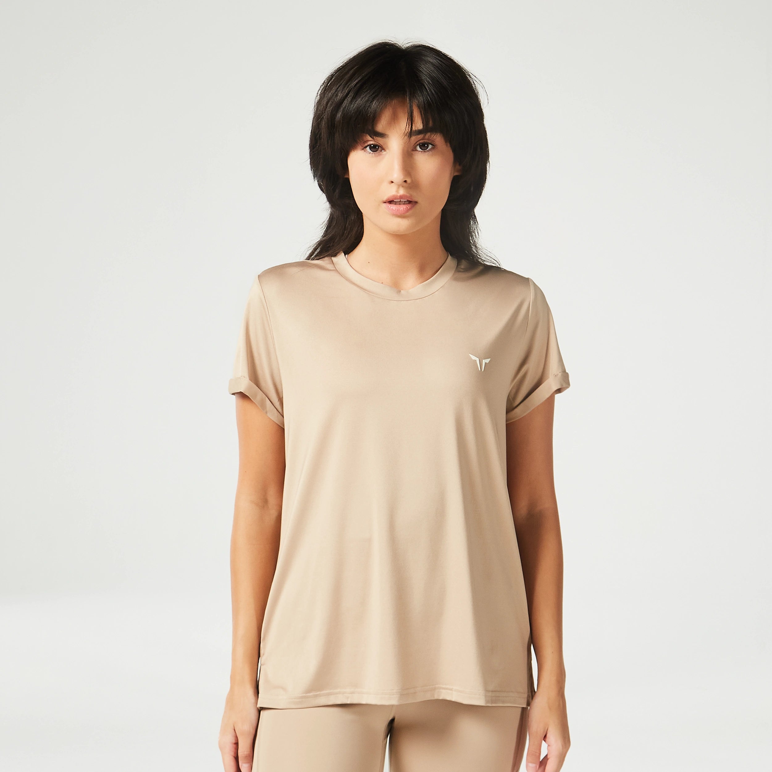 Essential Relaxed Fit Tee - Cobblestone Embroidered Appliqued Beaded