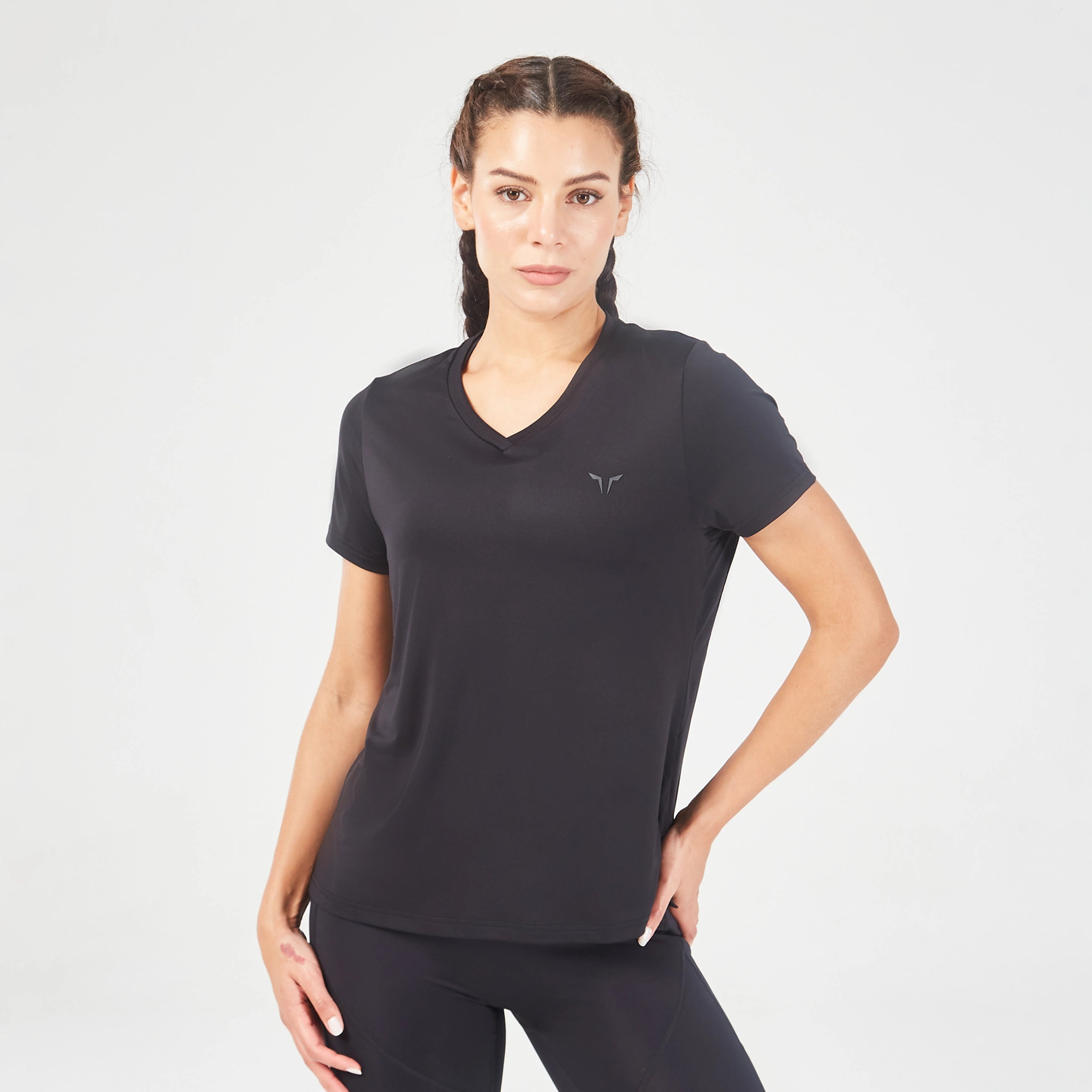 Essential V-Neck Tee - Black Collared Crew Neck Turtle Neck