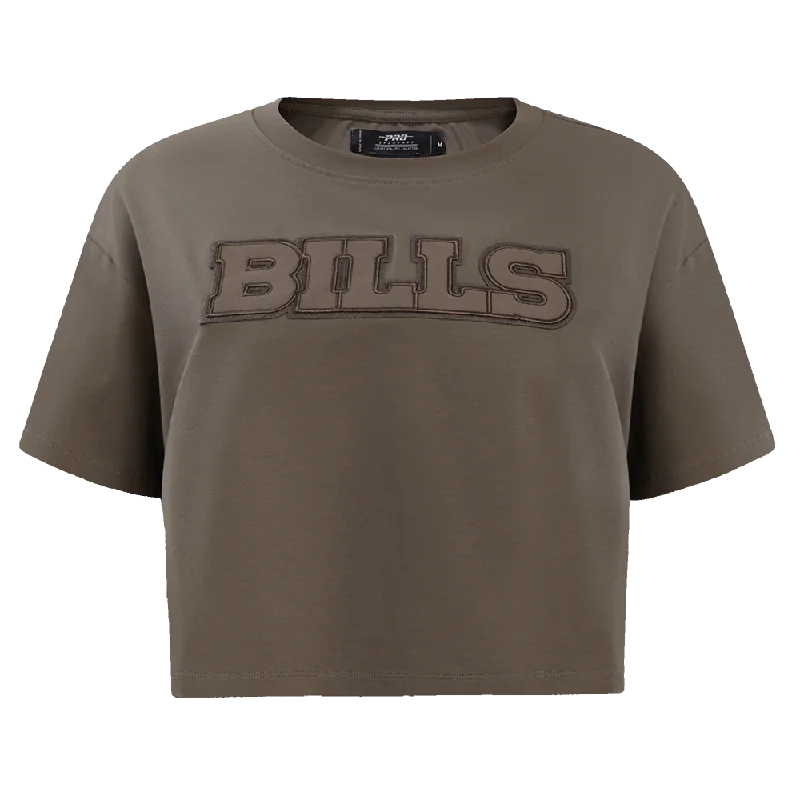 NFL BUFFALO BILLS NEUTRAL WOMEN'S BOXY TEE (DARK TAUPE) Fitted T-Shirt Seamless Stretchy NFL BUFFALO BILLS NEUTRAL WOMEN'S BOXY TEE (DARK TAUPE) Fitted T-Shirt Seamless Stretchy