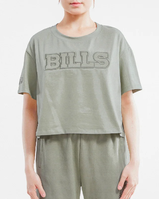 NFL BUFFALO BILLS NEUTRAL WOMEN'S BOXY TEE (MOSS) Chenille Brocade Lace