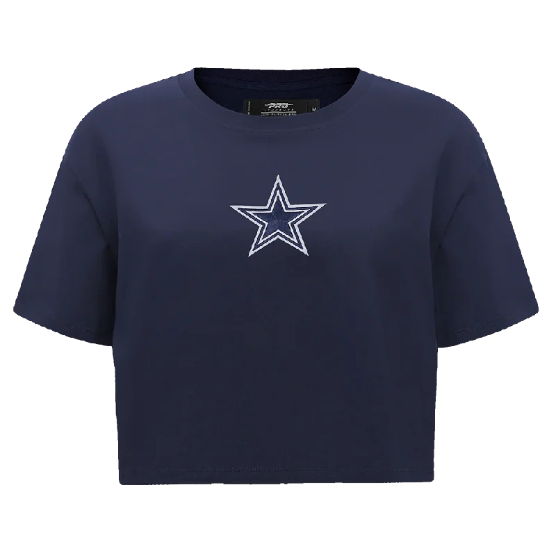 NFL DALLAS COWBOYS WINGSPAN WOMEN'S SJ BOXY TEE (MIDNIGHT NAVY) Spandex Blend Rayon Blend Denim Blend NFL DALLAS COWBOYS WINGSPAN WOMEN'S SJ BOXY TEE (MIDNIGHT NAVY) Spandex Blend Rayon Blend Denim Blend