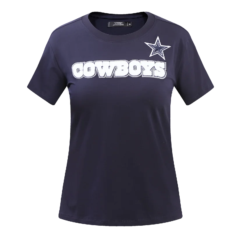 NFL DALLAS COWBOYS CLASSIC WOMEN'S SLIM FIT TEE (MIDNIGHT NAVY) Layered Multi-layer Single Layer