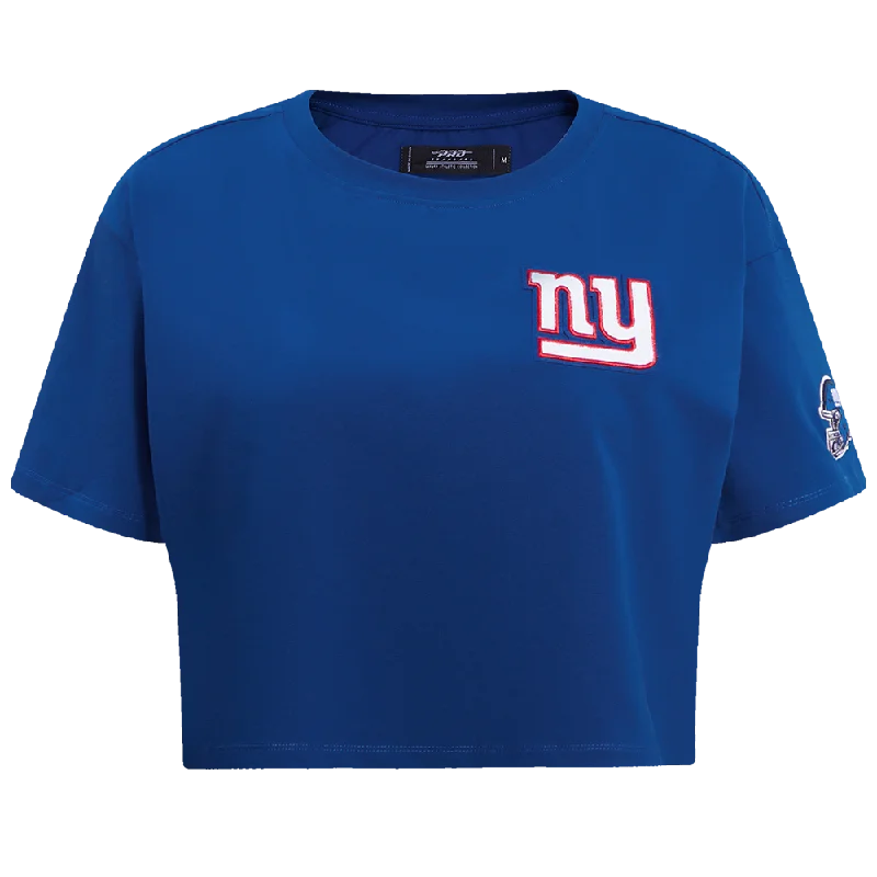 NFL NEW YORK GIANTS CLASSIC WOMEN'S SJ BOXY TEE (DODGER BLUE) Asymmetrical Pockets Print NFL NEW YORK GIANTS CLASSIC WOMEN'S SJ BOXY TEE (DODGER BLUE) Asymmetrical Pockets Print