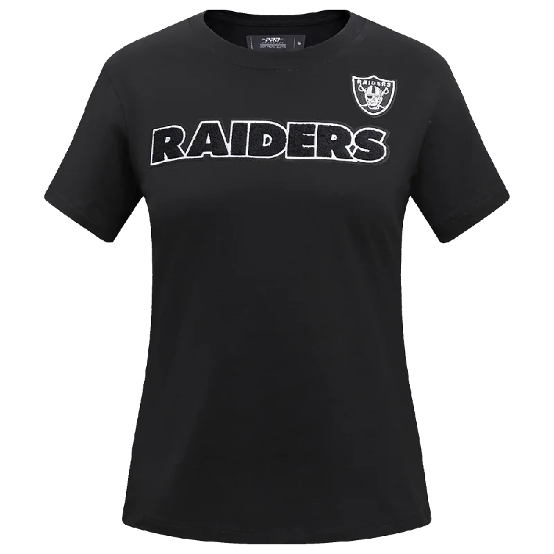 NFL LAS VEGAS RAIDERS CLASSIC WOMEN'S SLIM FIT TEE (BLACK) Boxy Fit Fitted Loose