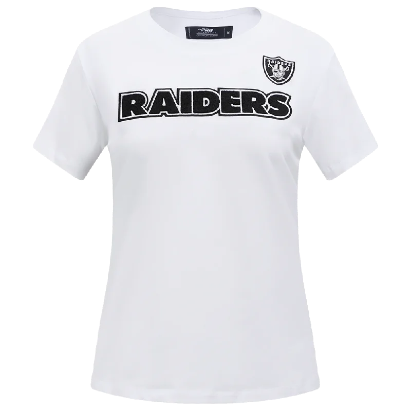 NFL LAS VEGAS RAIDERS CLASSIC WOMEN'S SLIM FIT TEE (WHITE) Anti-Shrink Durable Soft
