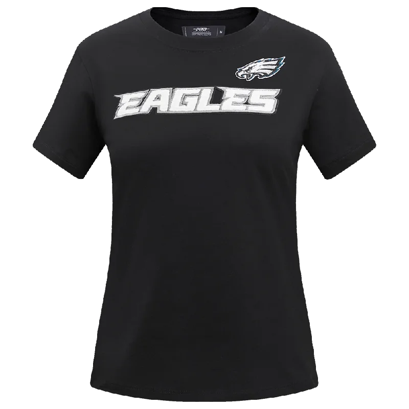 NFL PHILADELPHIA EAGLES CLASSIC WOMEN'S SJ SLIM FIT TEE (BLACK) Zippered Front Buttoned Front Snap Front NFL PHILADELPHIA EAGLES CLASSIC WOMEN'S SJ SLIM FIT TEE (BLACK) Zippered Front Buttoned Front Snap Front