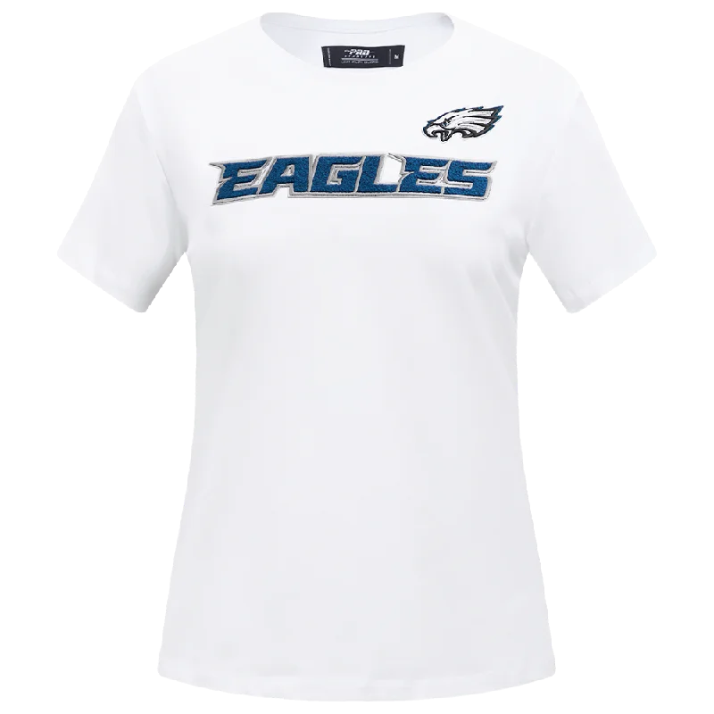 NFL PHILADELPHIA EAGLES CLASSIC WOMEN'S SJ SLIM FIT TEE (WHITE) Real Fur Shearling Chenille NFL PHILADELPHIA EAGLES CLASSIC WOMEN'S SJ SLIM FIT TEE (WHITE) Real Fur Shearling Chenille