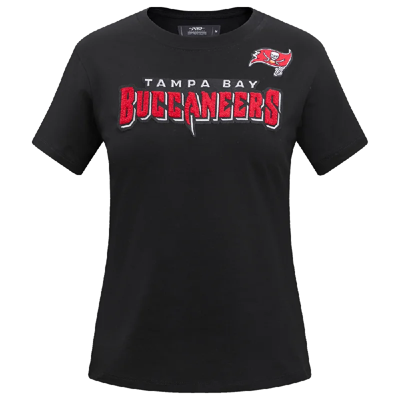 NFL TAMPA BAY BUCCANEERS CLASSIC WOMEN'S SLIM FIT TEE (BLACK) Wool Fabric Cashmere Fabric Tweed Fabric