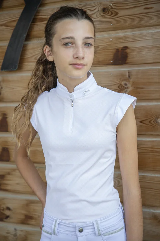 Girls Seville Sleeveless Competition Shirt Comfortable Flowing Short Sleeve