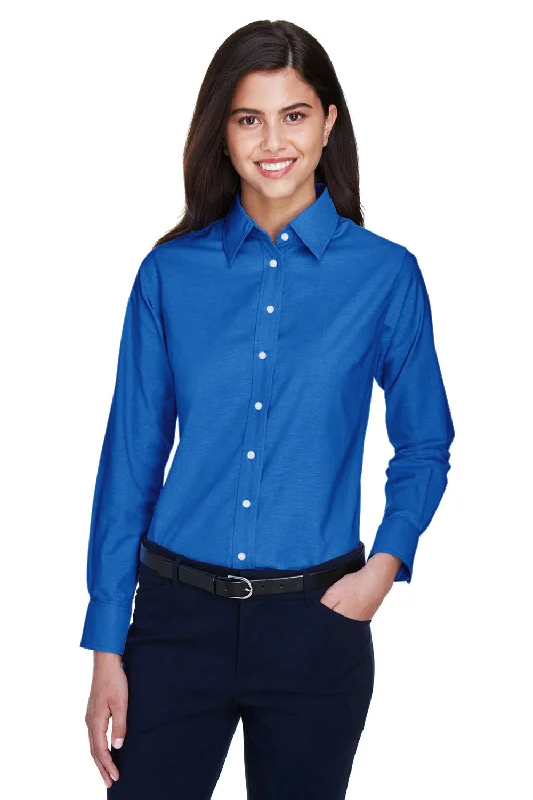 Harriton Womens Oxford Wrinkle Resistant Long Sleeve Button Down Shirt - French Blue Comfortable Ribbed Short Sleeve Harriton Womens Oxford Wrinkle Resistant Long Sleeve Button Down Shirt - French Blue Comfortable Ribbed Short Sleeve