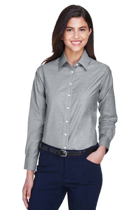Harriton Womens Oxford Wrinkle Resistant Long Sleeve Button Down Shirt - Oxford Grey Fashionable Tied Short Sleeve Harriton Womens Oxford Wrinkle Resistant Long Sleeve Button Down Shirt - Oxford Grey Fashionable Tied Short Sleeve
