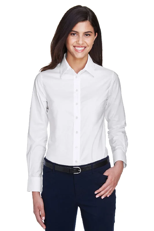 Harriton Womens Oxford Wrinkle Resistant Long Sleeve Button Down Shirt - White Classic Casual Short Sleeve Harriton Womens Oxford Wrinkle Resistant Long Sleeve Button Down Shirt - White Classic Casual Short Sleeve