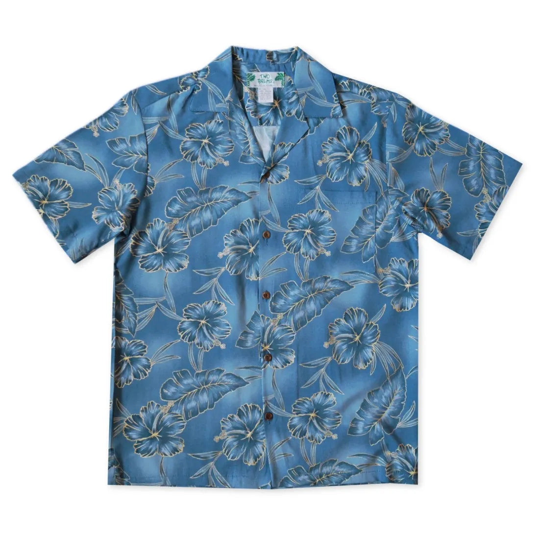 Hibiscus Hideaway Grey Hawaiian Rayon Shirt Trendy Floral Print Tee