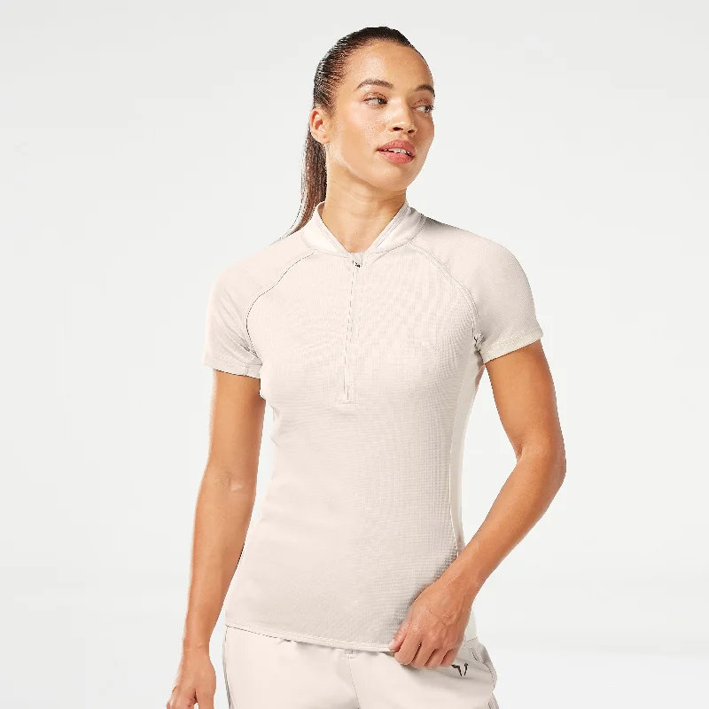 LAB360° TDry™ Workout Tee - Gray Morn Ribbed Striped Patterned