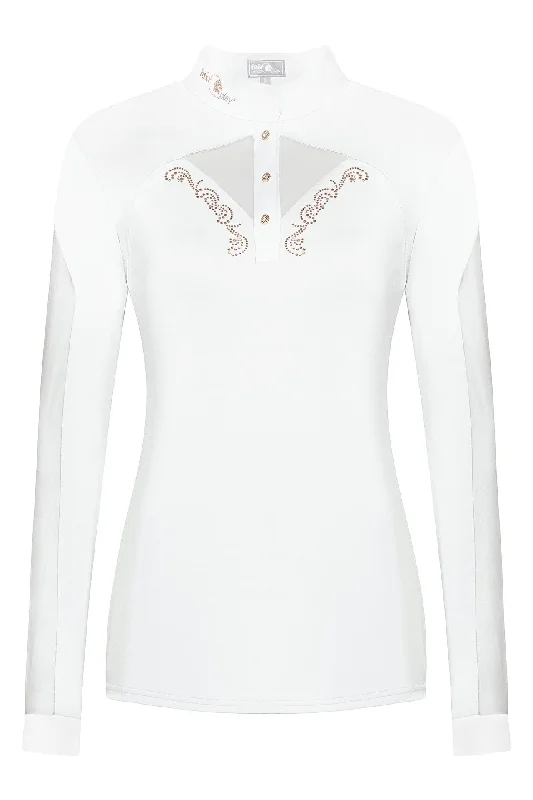 Women´s Long Sleeve Show Shirt Cathrine Rose Gold Comfortable Ribbed Short Sleeve