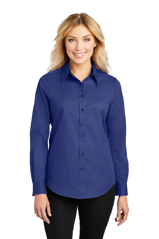 Port Authority Womens Easy Care Wrinkle Resistant Long Sleeve Button Down Shirt - Mediterranean Blue Elegant Off-Shoulder Short Shirt Port Authority Womens Easy Care Wrinkle Resistant Long Sleeve Button Down Shirt - Mediterranean Blue Elegant Off-Shoulder Short Shirt
