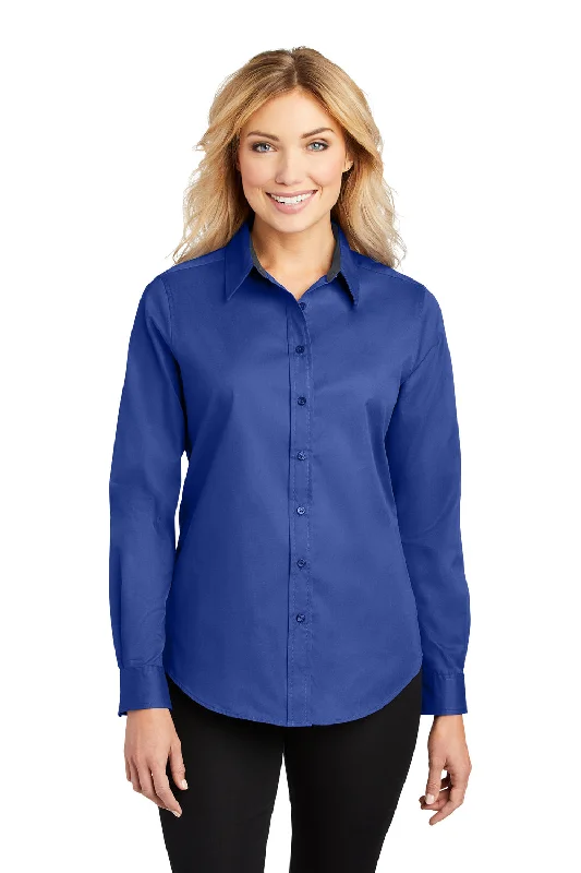 Port Authority Womens Easy Care Wrinkle Resistant Long Sleeve Button Down Shirt - Royal Blue Casual Ruffle Short Shirt Port Authority Womens Easy Care Wrinkle Resistant Long Sleeve Button Down Shirt - Royal Blue Casual Ruffle Short Shirt