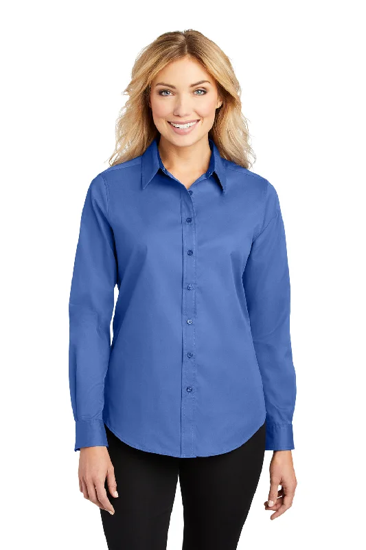 Port Authority Womens Easy Care Wrinkle Resistant Long Sleeve Button Down Shirt - Ultramarine Blue Stylish Printed Short Shirt Port Authority Womens Easy Care Wrinkle Resistant Long Sleeve Button Down Shirt - Ultramarine Blue Stylish Printed Short Shirt