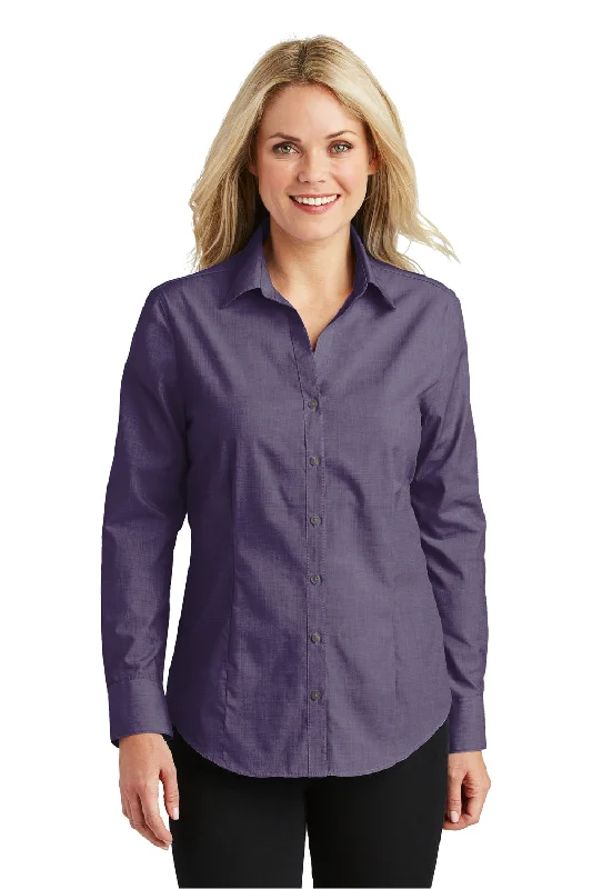 Port Authority Womens Easy Care Wrinkle Resistant Long Sleeve Button Down Shirt - Grape Harvest Purple - Closeout Trendy Floral Short Sleeve Port Authority Womens Easy Care Wrinkle Resistant Long Sleeve Button Down Shirt - Grape Harvest Purple - Closeout Trendy Floral Short Sleeve