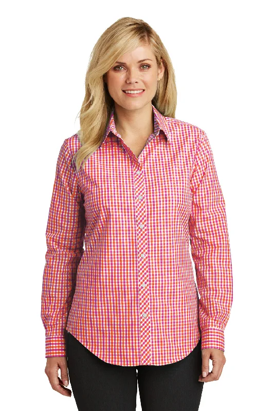 Port Authority Womens Easy Care Wrinkle Resistant Long Sleeve Button Down Shirt - Tangerine Orange/Pink - Closeout Cozy Linen Short Shirt Port Authority Womens Easy Care Wrinkle Resistant Long Sleeve Button Down Shirt - Tangerine Orange/Pink - Closeout Cozy Linen Short Shirt