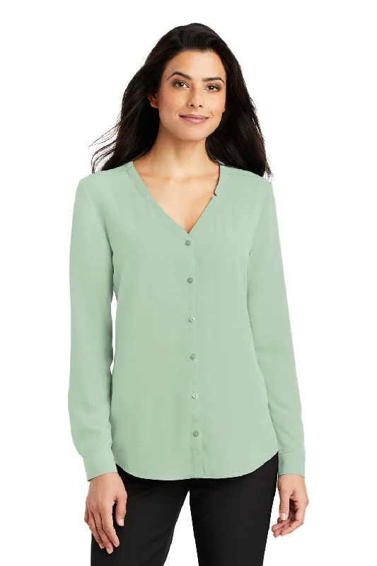 Port Authority Womens Long Sleeve Button Down Shirt - Misty Sage Green Comfortable Loose Short Sleeve Port Authority Womens Long Sleeve Button Down Shirt - Misty Sage Green Comfortable Loose Short Sleeve