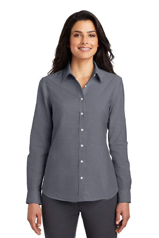 Port Authority Womens SuperPro Oxford Wrinkle Resistant Long Sleeve Button Down Shirt - Black Classic Basic Short Shirt Port Authority Womens SuperPro Oxford Wrinkle Resistant Long Sleeve Button Down Shirt - Black Classic Basic Short Shirt