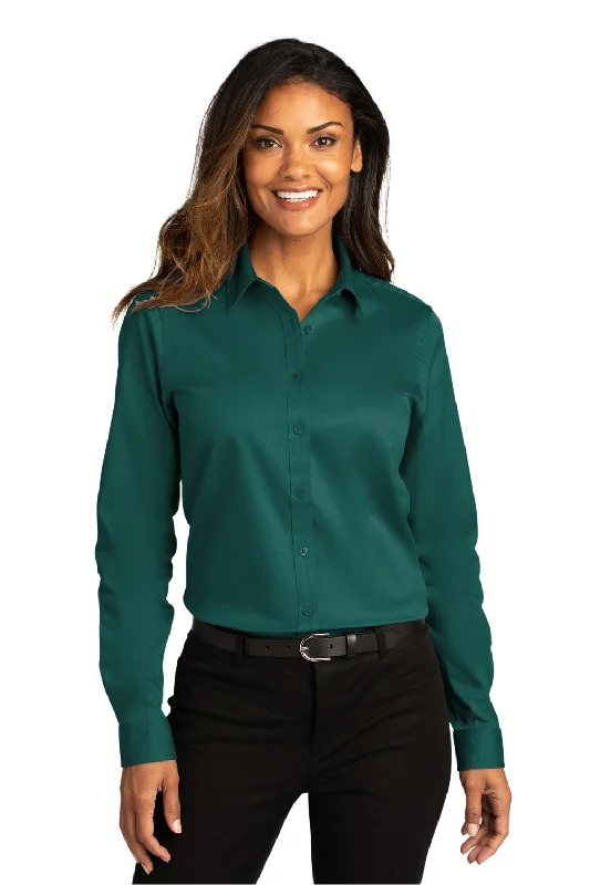 Port Authority Womens SuperPro Wrinkle Resistant React Long Sleeve Button Down Shirt - Marine Green Cozy Printed Short Shirt Port Authority Womens SuperPro Wrinkle Resistant React Long Sleeve Button Down Shirt - Marine Green Cozy Printed Short Shirt
