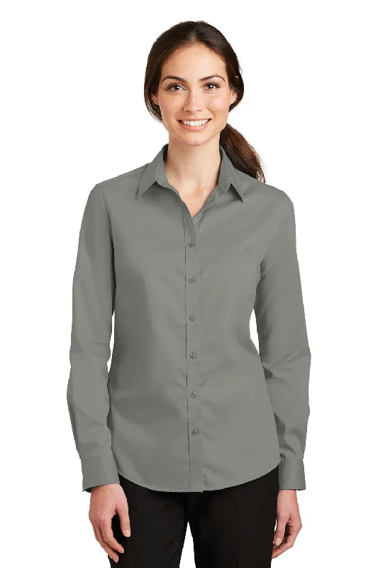 Port Authority Womens SuperPro Wrinkle Resistant Long Sleeve Button Down Shirt - Monument Grey Elegant Lace Short Sleeve Port Authority Womens SuperPro Wrinkle Resistant Long Sleeve Button Down Shirt - Monument Grey Elegant Lace Short Sleeve