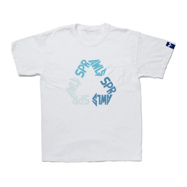 Recycle Mark deyed pocket Tee 6.1oz SSL-490 Asymmetrical Pockets Print