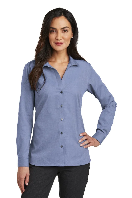 Red House Womens Nailhead Wrinkle Resistant Long Sleeve Button Down Shirt - Navy Blue - Closeout Stylish Split-Hem Short Shirt Red House Womens Nailhead Wrinkle Resistant Long Sleeve Button Down Shirt - Navy Blue - Closeout Stylish Split-Hem Short Shirt