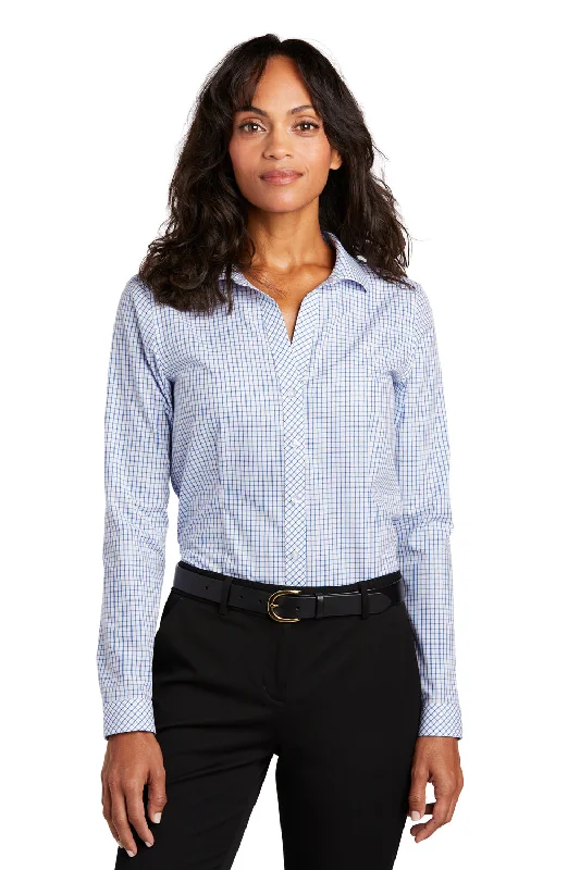 Red House Womens Check Wrinkle Resistant Long Sleeve Button Down Shirt - Medium Blue/White - Closeout Elegant Off-Shoulder Short Shirt Red House Womens Check Wrinkle Resistant Long Sleeve Button Down Shirt - Medium Blue/White - Closeout Elegant Off-Shoulder Short Shirt
