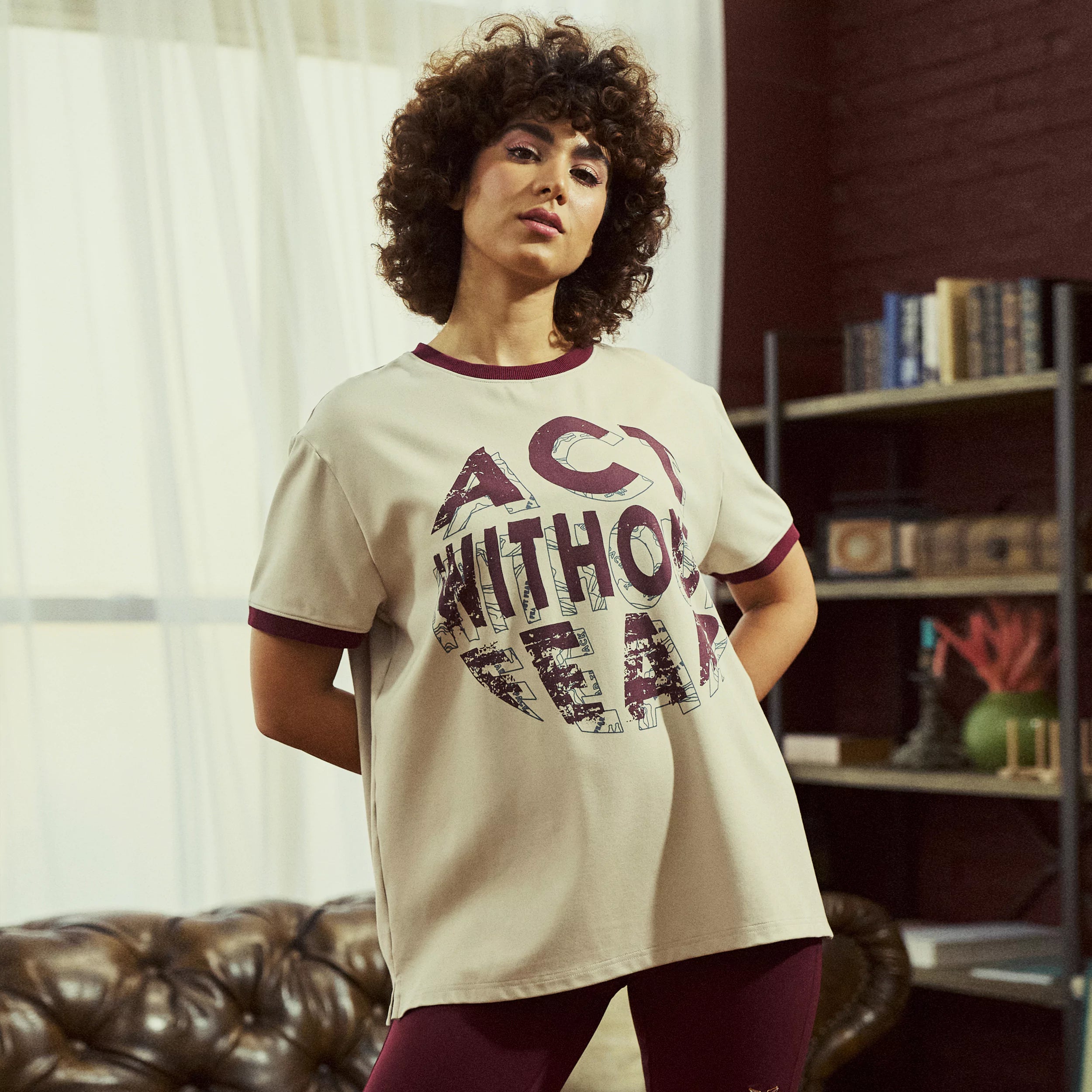 Retrograde Belief Tee - Silver Lining Cashmere Blend Cotton Blend Poly Blend