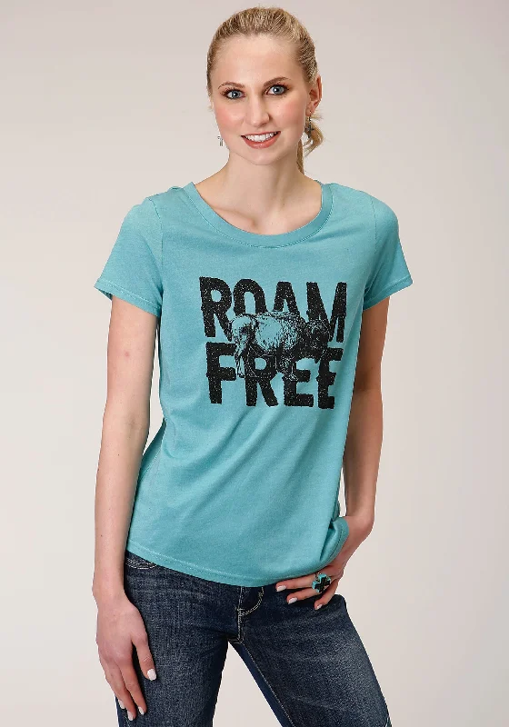 Roper Wms Five Star Collection Tee Blue Mesh Canvas Denim