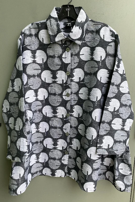 Side Tab Shirt Trendy Print Short Sleeve