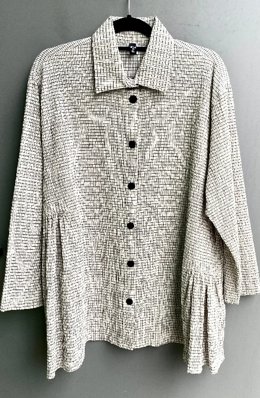 Side Tab Shirt Casual Cotton Short Shirt