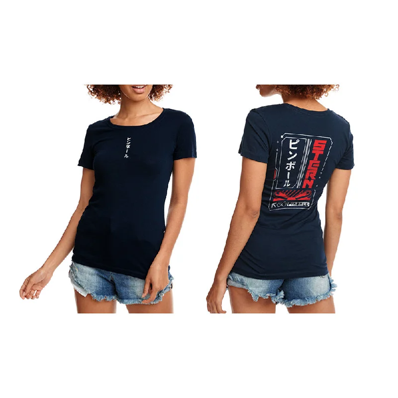 Stern Pinball's Ladies Japanese Tee Elegant Classic Vintage
