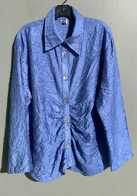 Ruched Front Shirt Casual Plain Short Shirt