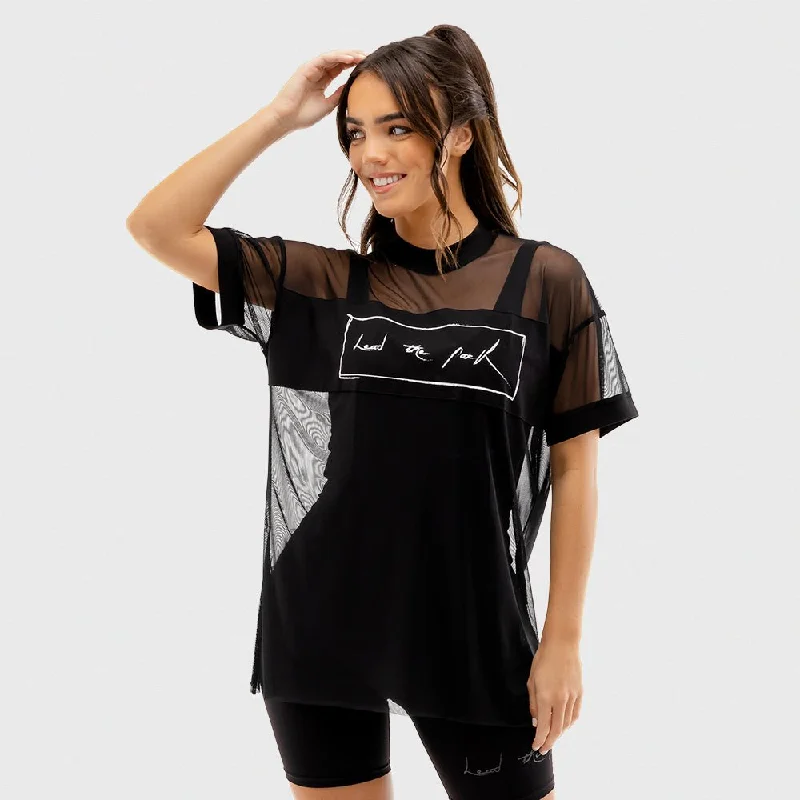 Vibe Mesh Tee - Black Terry Blend Velvet Blend Canvas Blend