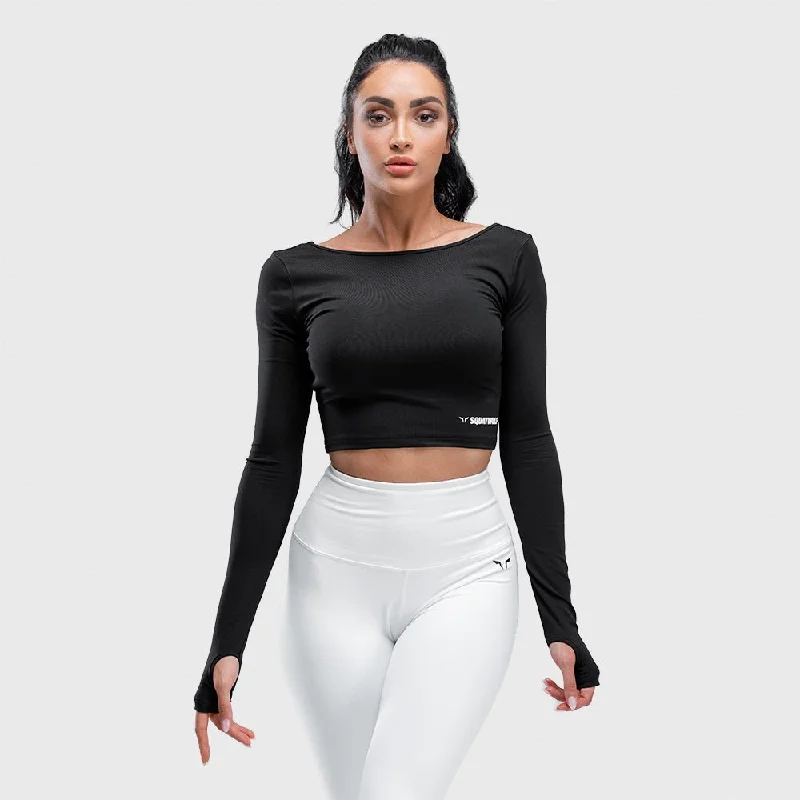 Warrior Crop Tee - Black Silk Blend Satin Velvet