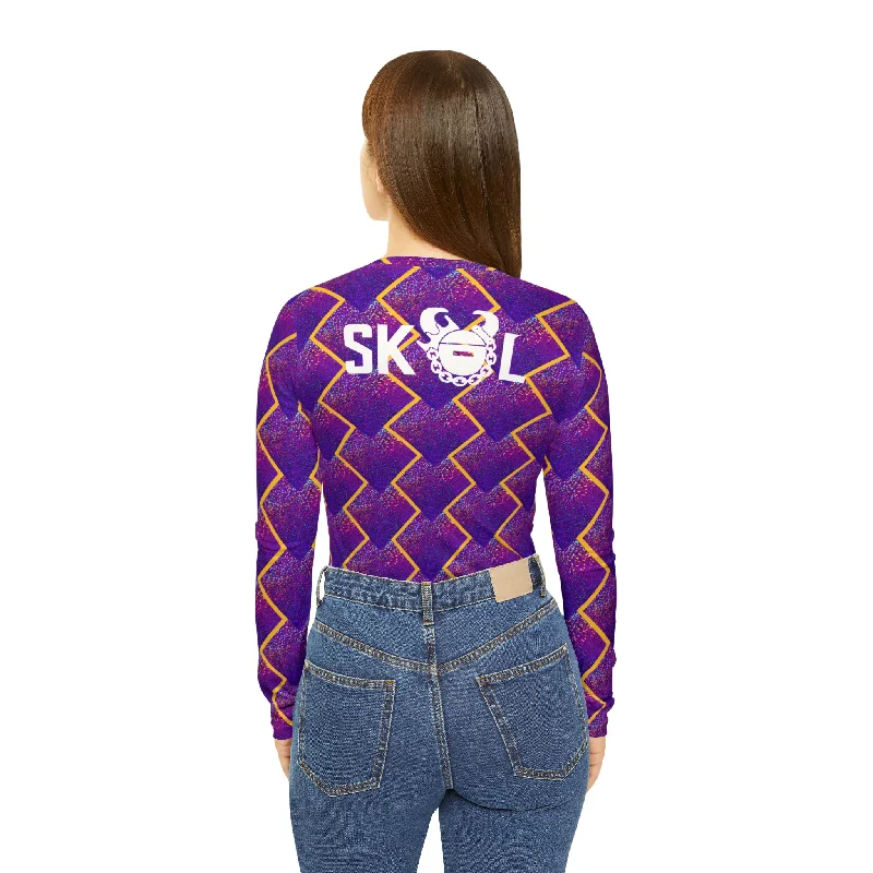 Women's Long Sleeve V-neck Shirt - Purple Sparkle - The Original Elegant Draped Short Shirt Women's Long Sleeve V-neck Shirt - Purple Sparkle - The Original Elegant Draped Short Shirt