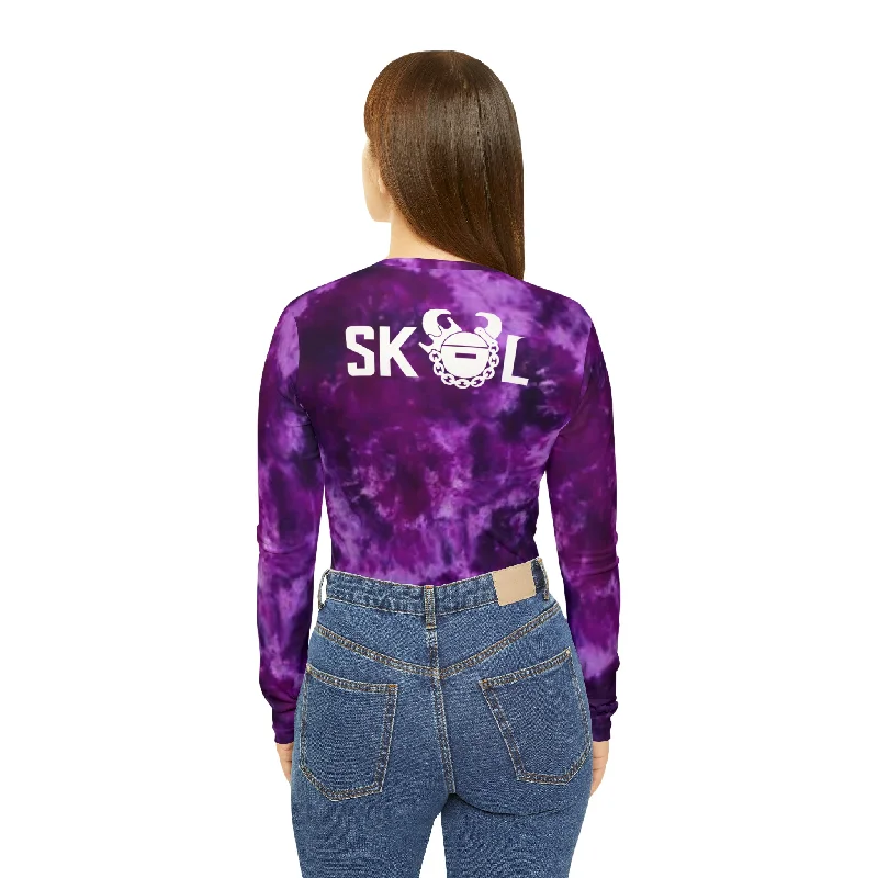 Women's Long Sleeve V-neck Shirt - Purple Tie-Dye - The Original Cozy Loose Fit Short Sleeve Women's Long Sleeve V-neck Shirt - Purple Tie-Dye - The Original Cozy Loose Fit Short Sleeve